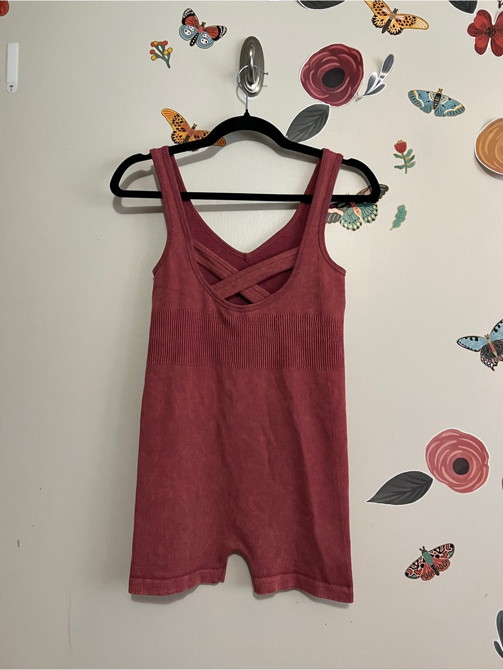 DYNAMIC Ribbed Tank Romper - Dusty Rose - Picture 2 of 8